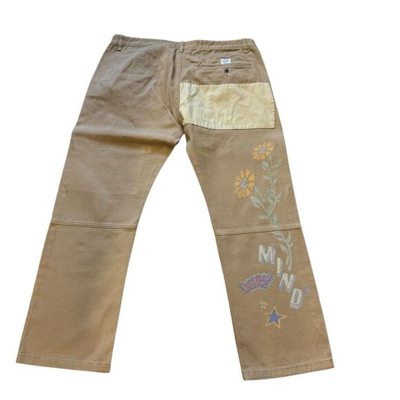 Billionaire Boys Club Tan Wordly Stenciled Flat Front Chinos size 40 - Picture 9 of 10